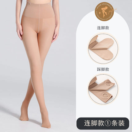 Women's Light Leg Artifact for Autumn and Winter fleece-lined Thickened plus size Double-Layer Button Removable Leggings Without Crotch Pantyhose