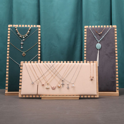 Bamboo Creative L-shaped necklace display stand vertical heightened bracelet pendant jewelry window counter display props