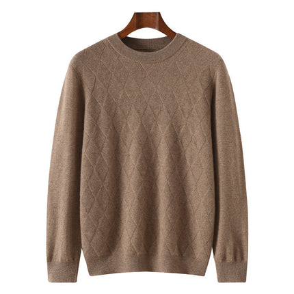 Pure Mountain Round Neck New Autumn and Winter 10 Knitwear Cashmere Knitwear Loose Retro Men's Bottoming Knitwear Knitwear Shadow Green