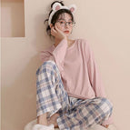 Smx thick pink plaid trouser length cover (imitation cotton) / M