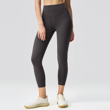 Lulu High-Waisted Yoga Pants Outdoor Women's Butt-Lifting Naked-Feel Fitness Pants Breathable Cropped Brushed Elastic Sports Leggings