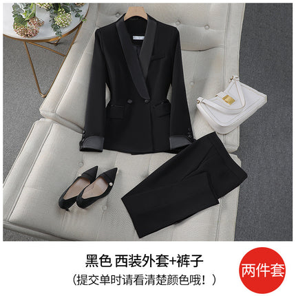 High-End Design Professional Suit Jacket Spring and Autumn Red Manager Host Annual Meeting Smart Formal Wear