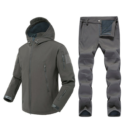 Shark skin soft shell assault suit autumn and winter outdoor shark skin assault suit plus velvet camouflage clothing