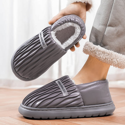Winter New Cotton Shoes Round Toe Heel Men's Shoes fleece-lined Thickened Warm Cold-proof Home Thick Sole Comfortable Cotton Boots in stock