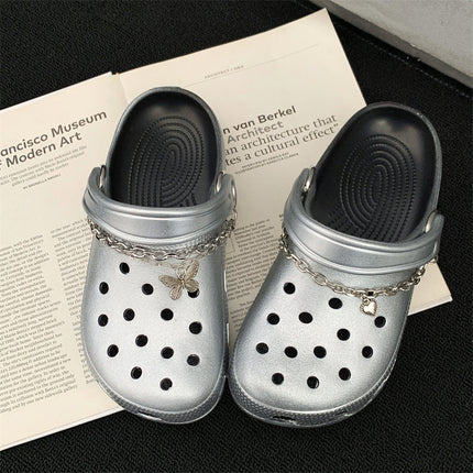silver Cave Shoes Niche Fashionable All-match EVA Material Lightweight Comfortable Non-slip Deodorant Outwear Lovers