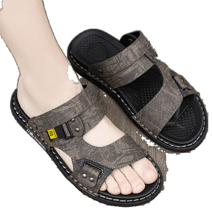 Sandals for Men, Summer Outdoor Wear, Wear-Resistant Beach Vietnamese Slippers, Dual-Purpose for Driving and Wading, Work Sandals