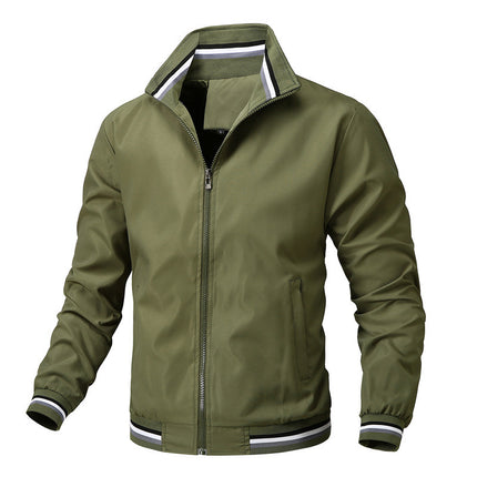 Men's Men's Jacket Spring Jacket Men's Zipper White Baseball Youth Hooded Casual Fitted Ready-Made Clip