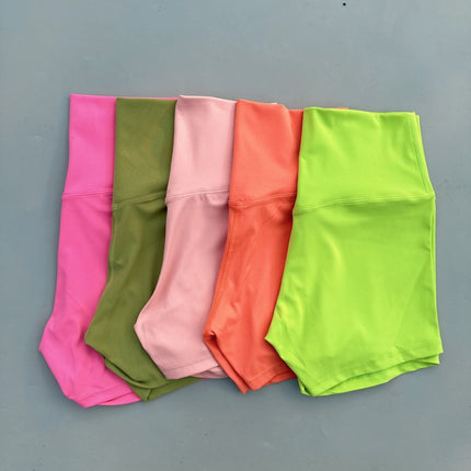 Dopamine Color Yoga Shorts Tight-Fitting High-Elastic Breathable Nude Sports Three-Point Bottoming Shorts Safety Pants