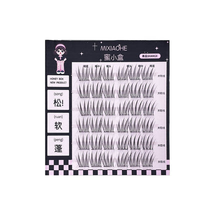 Honey Small Box Han Li Han Qi Glue-free False Eyelashes Lazy Women's Group Cartoon Eyes Self-adhesive Natural Mirror-free Eyelashes
