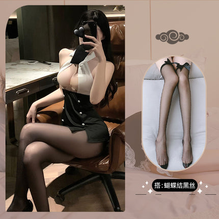 Sexy Lingerie, Hot Bed Passion, Secretary Uniform, Hip-Covering Skirt, Temptation Suit, No Need to Take Off Pajamas