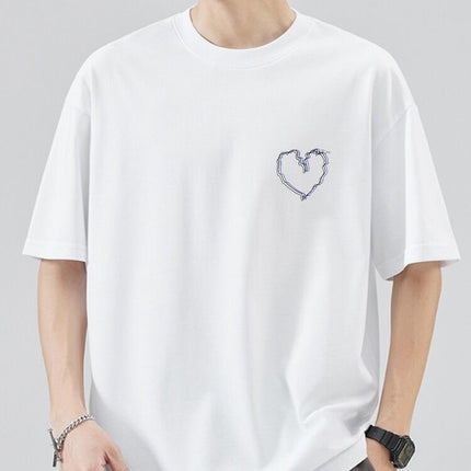 100% Pure Cotton Short-Sleeved T-Shirt for Men 2026 New Summer Design Niche Trendy Versatile Loose T-Shirt Top