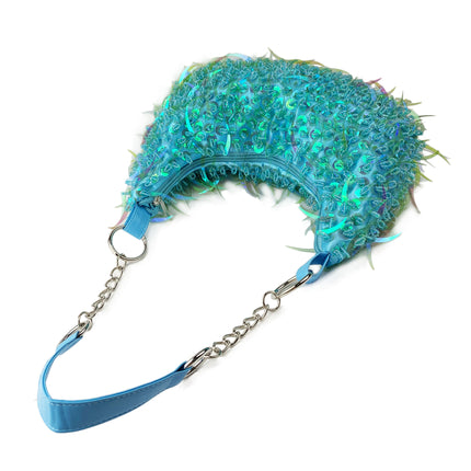 Cross-border Double-sided Bead Pointed Round Bead Bracelet Tassel Underarm Back Women's Bag Large Bag