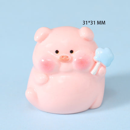 Resin stereo cartoon pig diy jewelry accessories car micro landscape ornaments keychain blind bag handmade materials