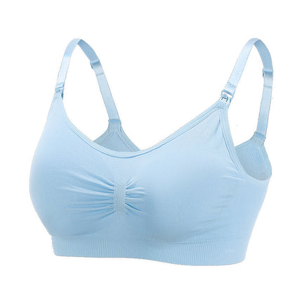 Back-Opening Seamless Plus-Size Nursing Bra, Adjustable Push-Up Postpartum Thin Bra for Breastfeeding