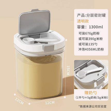 Milk Powder Dispensing Box, Food-Grade Plastic Baby Rice Cereal Container, Portable Moisture-Proof Milk Powder Box for Home Use and Travel, Sealed Jar