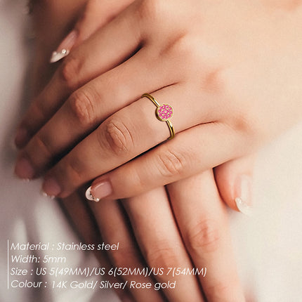 St.Delan Stainless Steel Full Diamond Ring Accessible Luxury Birthstone Ring Women's Titanium Steel Ring Cross-Border Jewelry Ring