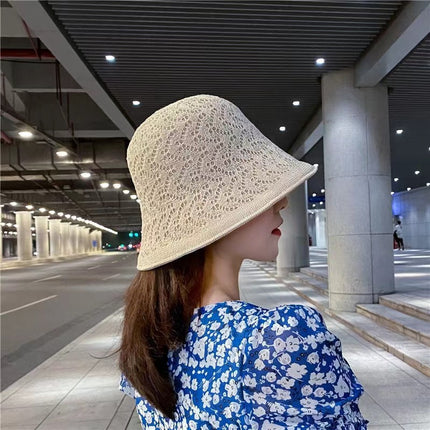 New Summer Thin Fisherman Hat Women's All-match Hollow Sunshade Hat Straw Face Cover Sun Hat Wholesale