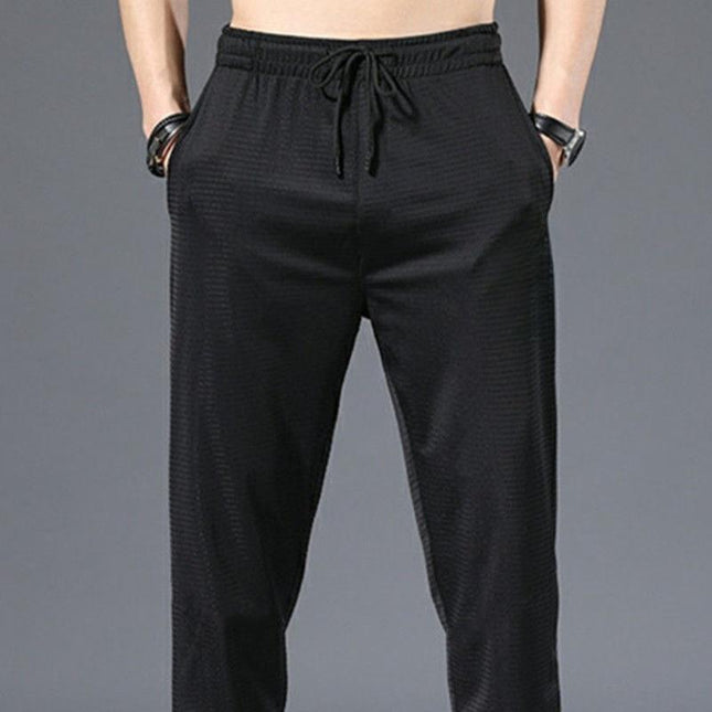 Ice Silk Pants for Men, Summer Trendy Quick-Dry Mesh Cropped Pants, Versatile Stylish Air Conditioning Pants for Teenagers