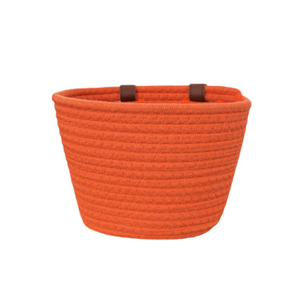 Hand-woven cotton rope children's bicycle front basket basket can put snacks toy basket foldable hanging basket