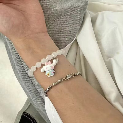New Chinese-Style Ancient Beaded Elastic String Bracelet, Sweet Girl's Glass Bracelet, Night Market Stall, Cross-Border Live Broadcast Jewelry