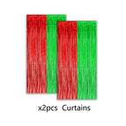 Christmas grinch rain curtain-2pcs
