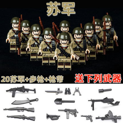 World War II Military Building Blocks Eighth Route Army Man Boy Assembled Toys German Soldiers Little Man Puzzle Boy Changjin Lake Toys