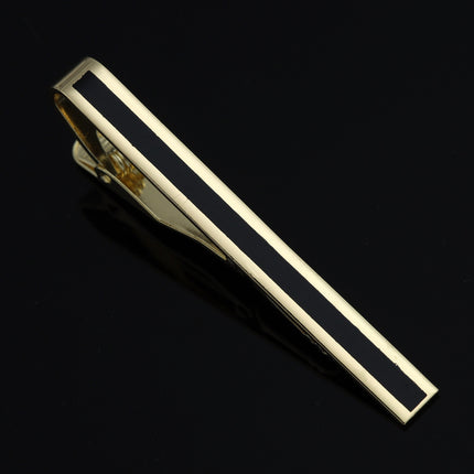 Tie Clip Men's Gold Geometric Line Style Silver Enamel Simple Classic New Black Xiangyun Copper Tie Clip