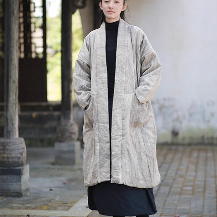Cotton and Linen Women's Clothing Original New Loose Artistic Retro Quilted Cotton Clothing Ramie Tie-Dye Cool Zen Style Jacket