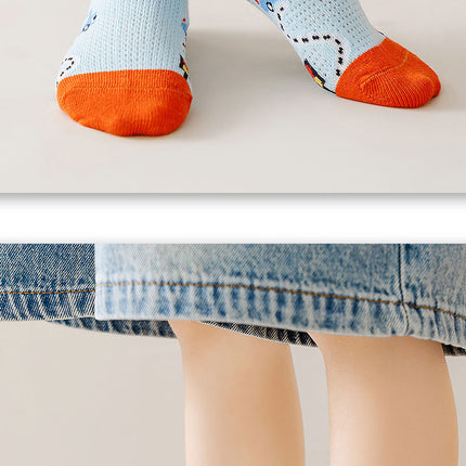 5 Pairs 1 To 12 Years Children's Socks 2025 Spring Summer Baby Boys Girls Cotton Mesh Breathable Thin Soft Cute Socks Kids Socks