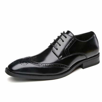 2026 New Japanese Style British Carved Leather Formal Business Shoes for Men, Brogue Oxford Shoes, One-Piece Drop Shipping