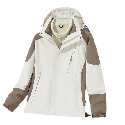 Explosive Loose All-match Mink Velvet Couple Outdoor Sports Charge Clothes Men's and Women's Charge Clothes Three-in-One Jacket