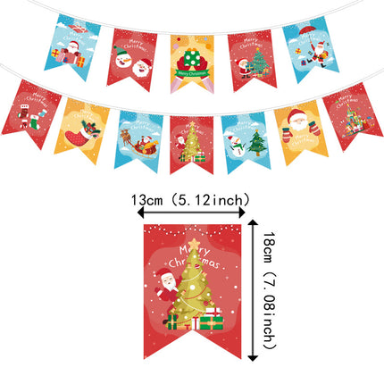 Amazon New Product Party Supplies Christmas Flag Set Christmas Garland Banner Venue Decoration