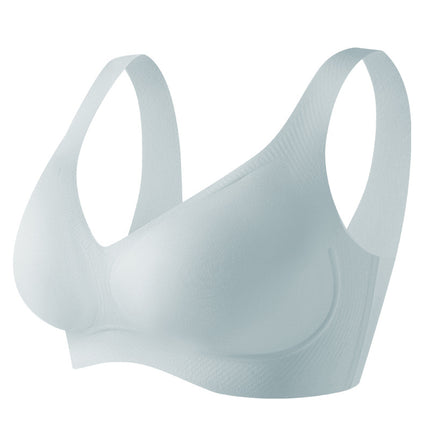 7A Antibacterial Amino Acid Traceless Underwear Fixed Cup Thin No Steel Ring Bra Wide Shoulder Strap Vest Jelly Bra