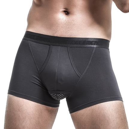 Men's Underwear Men's Bag Leather Shotgun Separate Long Restraining Shorts Breathable Scrotum Pants Boxer Pants