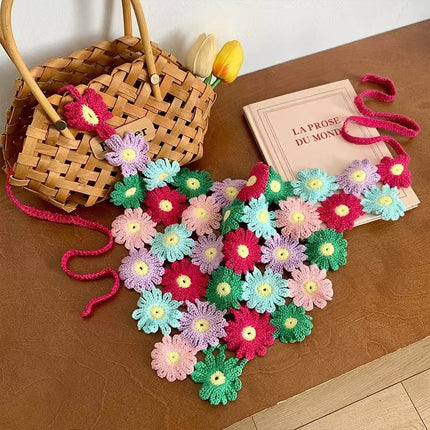 European and American Cross-Border French Ins Retro Handmade Crochet Triangle Scarf Women's Personalized Travel Photo Headscarf Hairband