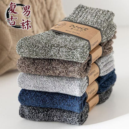 Socks Men's Autumn and Winter fleece-lined Thickened Warm Terry Socks Men's Towel Socks Winter Floor Socks Extra Thick Cotton Socks