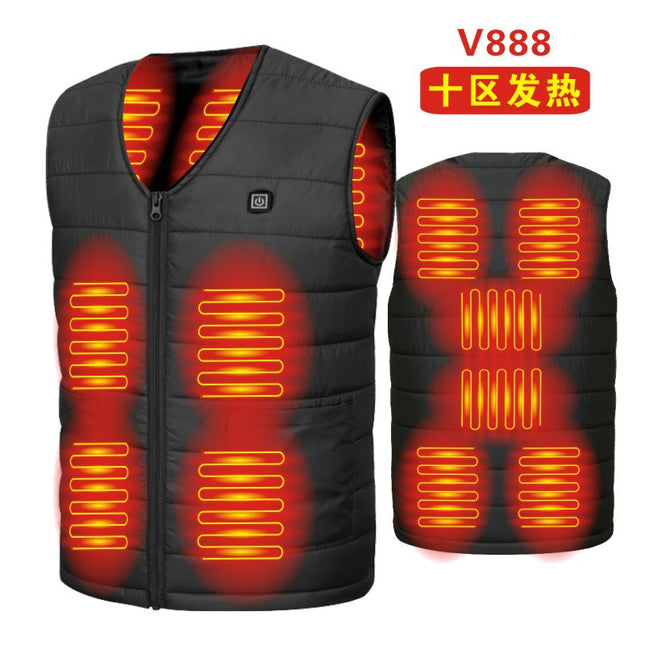 Autumn and winter new men's collar heating cotton vest graphene electric vest USB Safe Intelligent constant temperature heating suit