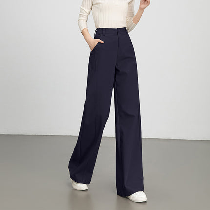 Mingbo Wide-Leg Pants for Women, Loose-Fitting Drop-Leg Pants, 2025 Spring and Autumn New Style, High-Waisted, Slimming, Casual Workwear, Tencel Cotton Pants