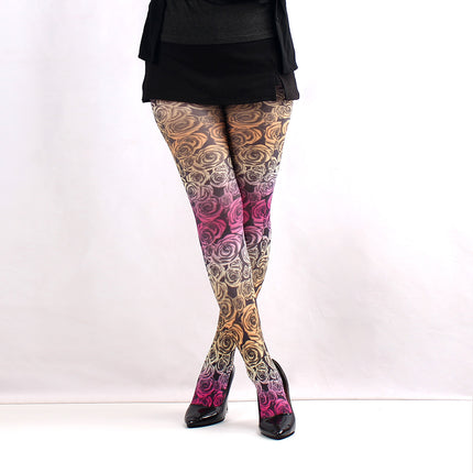 Cross-Border Spring and Autumn Thin Pantyhose Women's Stockings Red Lip Plaid Star Print Pantyhose Leggings Summary Wholesale