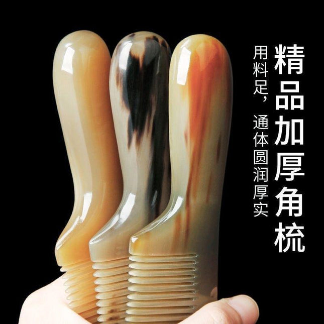 Factory wholesale genuine horn comb thickened head meridian massage comb home hair therapy comb long hair comb anti-hair loss