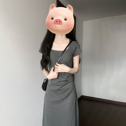 Small Tea Break French Square Collar dress Children's Summer 2024 New Pear-Shaped Figure Niche Design Long Dress