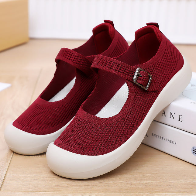 Mom's Shoes for Women, New Summer Style, Breathable Buckle Single Shoes, Soft Sole, Comfortable Casual Shoes, Hollow Design, Fashionable and Comfortable Women's Shoes