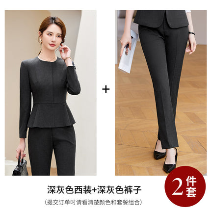 Hotel front desk manager formal dress 2024 new business attire female temperament suit counter sales slim work clothes