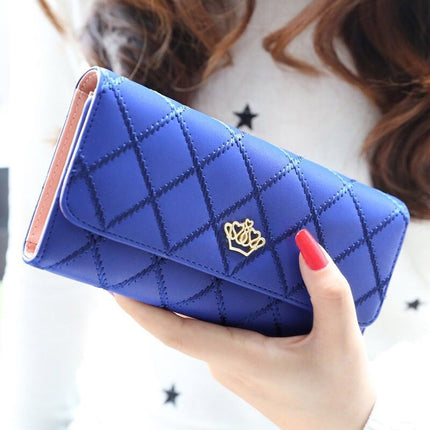 Factory wholesale new wallet female rhombus large capacity girl long wallet fashion mobile phone bag multi-card card holder