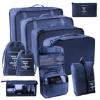Ten-piece set [seven-piece set of small pocket triangle bag hook bag] navy blue