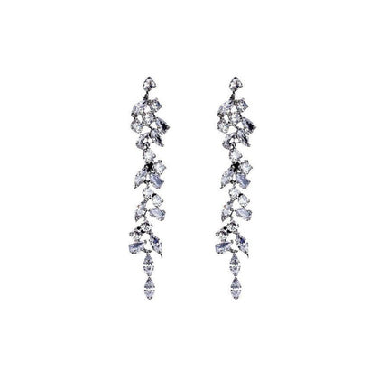 Light Luxury Zircon Tassel Earrings Women's Niche Design High-end Ear Drop Earrings 2024 New Explosive Unique Earrings