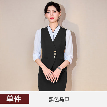 Sales department professional vest suit female stewardess hotel front desk cashier overalls property customer service beautician tooling
