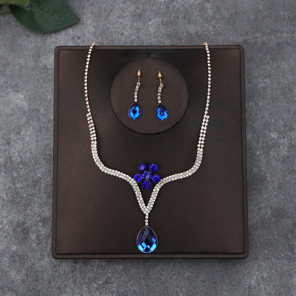 Korean Bride Necklace Earrings Two-piece Decorations Wedding Yarn Wedding Jewelry Wedding Accessories Dance Studio