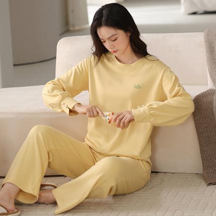 [50-Count Lycra Cotton] Women's Pajamas, Spring and Autumn Style, Pure Cotton Long-Sleeved 2026 New Model, Can Be Worn Outside, Home Wear Set, Winter