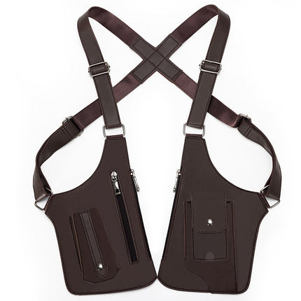 Foreign Trade Men's Vest Bag, Retro Strap Armpit Bag, Multi-Functional Shoulder Bag, Women's Outdoor Crossbody Bag, Mobile Phone Bag